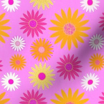 Barbiecore Sunflowers on Hot Pink