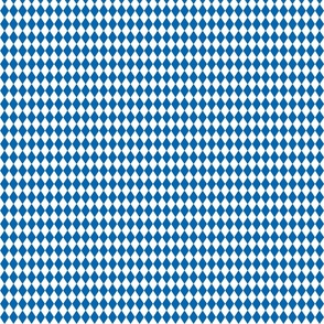 Oktoberfest 1/2 inch Bavarian Beer House Blue and White Large Diagonal Diamond Pattern
