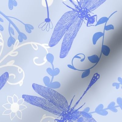 Periwinkle Dragonflies Large Print