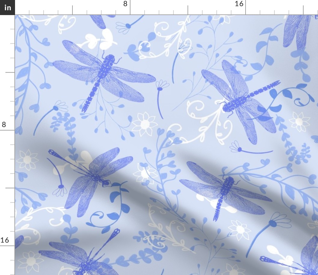 Periwinkle Dragonflies Large Print