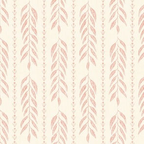 Willow Sweetheart Stripe, Coral on Cream 
