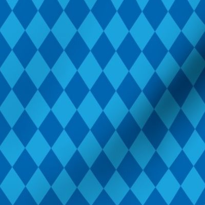 Oktoberfest 1 inch Bavarian Beer House Blue and Dark Blue Large Diagonal Diamond Pattern