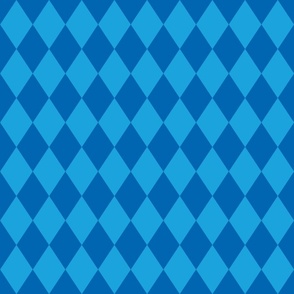 Oktoberfest 2 inch Bavarian Beer House Blue and Dark Blue Large Diagonal Diamond Pattern