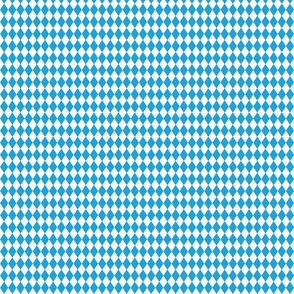 Oktoberfest Bavarian Beer Festival Blue and White 1/2 inch Diagonal Diamond Pattern