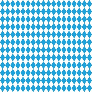Oktoberfest Bavarian Beer Festival Blue and White 1 inch Diagonal Diamond Pattern