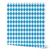 Oktoberfest Bavarian Beer Festival Blue and White 2 inch Diagonal Diamond Pattern