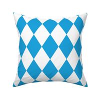 Oktoberfest Bavarian Beer Festival Blue and White 3 inch Diagonal Diamond Pattern