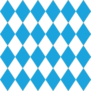 Oktoberfest Bavarian Beer Festival Blue and White 3 inch Diagonal Diamond Pattern