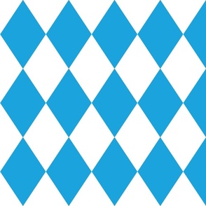 Oktoberfest Bavarian Beer Festival Blue and White 4 inch Diagonal Diamond Pattern