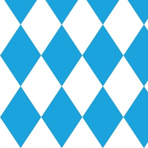 Oktoberfest Bavarian Beer Festival Blue and White 5 inch Diagonal Diamond Pattern