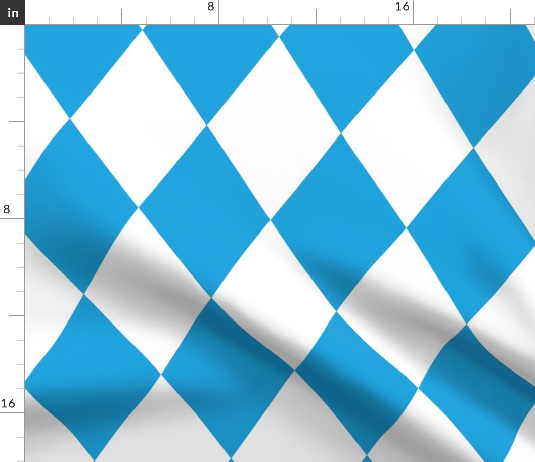 Oktoberfest Bavarian Beer Festival Blue and White 5 inch Diagonal Diamond Pattern