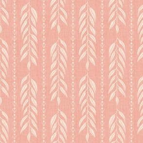 Willow Sweetheart Stripe, Cream on Coral 