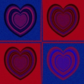 Blue and Red Heart Panels