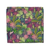 joyful jungle with makis and toucans - large scale