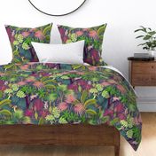 joyful jungle with makis and toucans - large scale