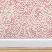 Peaceful Jungle Ikat - 12" large - cool pink