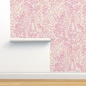 Peaceful Jungle Ikat - 12" large - cool pink