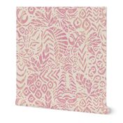 Peaceful Jungle Ikat - 12" large - cool pink