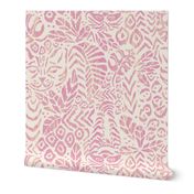 Peaceful Jungle Ikat - 12" large - cool pink