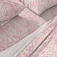 Peaceful Jungle Ikat - 12" large - cool pink