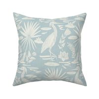 Lowcountry Egret, Large, White on Historical Blue 