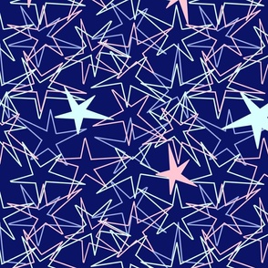 Pastel stars on blue  large