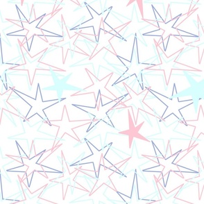 Pastel Stars on white  Large