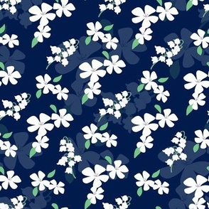 Lily of the valley - Navy blue