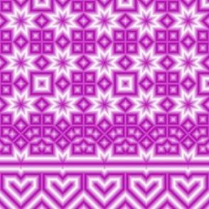 Purple Magenta Stars and Hearts Quilt