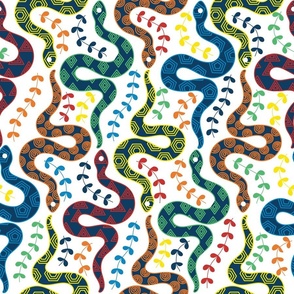 (Large) Rainbow Snakes - red, orange, yellow, blue, green, white