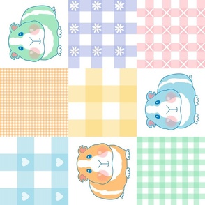 rotated 6" guinea pig gingham wholecloth
