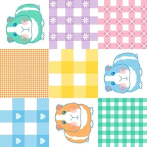 rotated 4" bright guinea pig gingham wholecloth