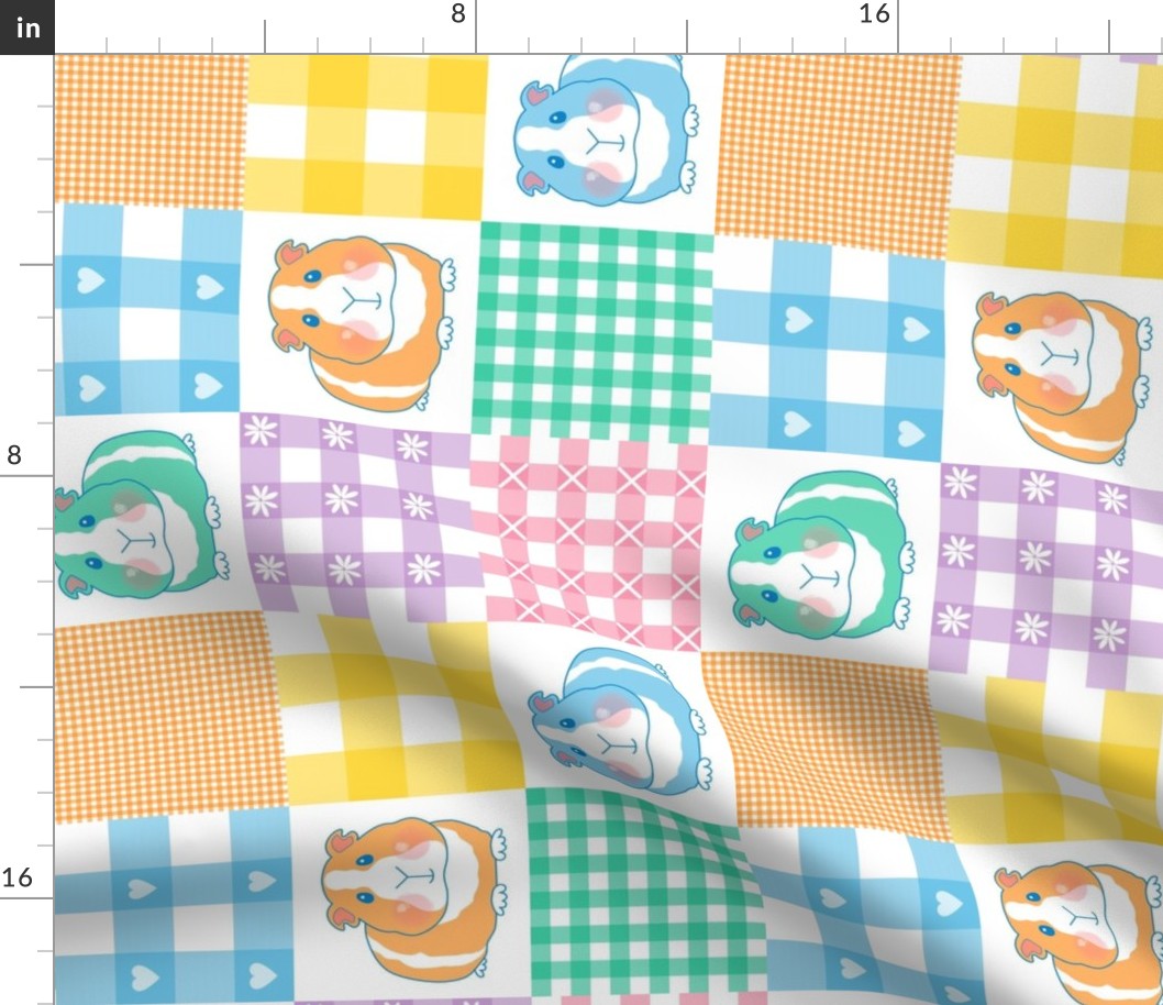 rotated 4" bright guinea pig gingham wholecloth