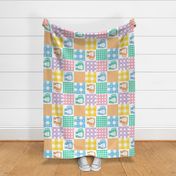 rotated 6" bright guinea pig gingham wholecloth