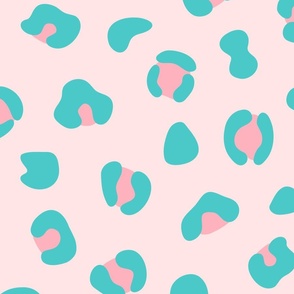 Joyful Leopard Spots - XL - Pink and Teal