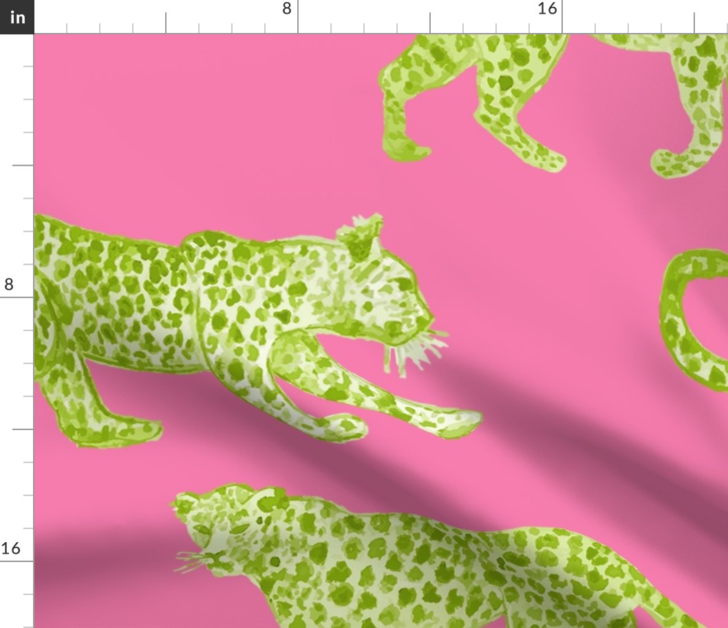 Large Scale Leopard Parade Valentine Fabric Spoonflower