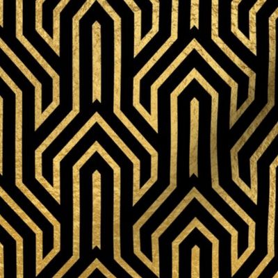 Antique Gold and Black Art Deco Geometric Arrows