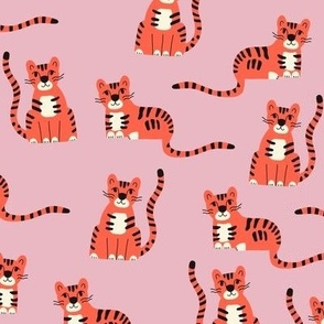 Joyful Jungle Collection - Timid Tigers - pink