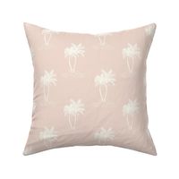 Palms Trees tropical island blush pink and white by Jac Slade
