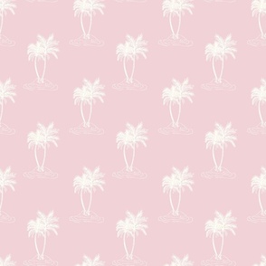 Palms Trees tropical island candy pink and white by Jac Slade