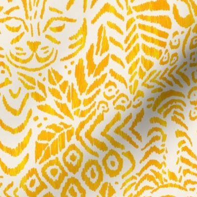 Peaceful Jungle Ikat - 12" large - yellow