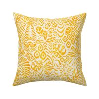 Peaceful Jungle Ikat - 12" large - yellow