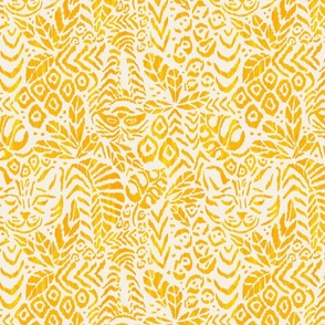 Peaceful Jungle Ikat - 12" large - yellow