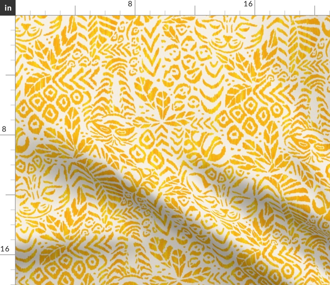 Peaceful Jungle Ikat - 12" large - yellow