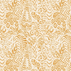 Peaceful Jungle Ikat - 12" large - gold and alabaster