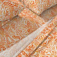 Peaceful Jungle Ikat - 12" large - orange