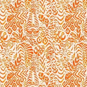 Peaceful Jungle Ikat - 12" large - orange