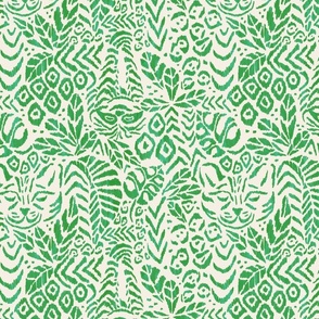 Peaceful Jungle Ikat - 12" large - green