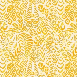 Peaceful Jungle Ikat - 6" medium - yellow