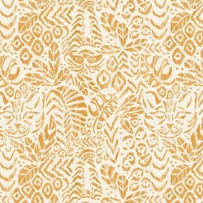 Peaceful Jungle Ikat - 6" medium - gold